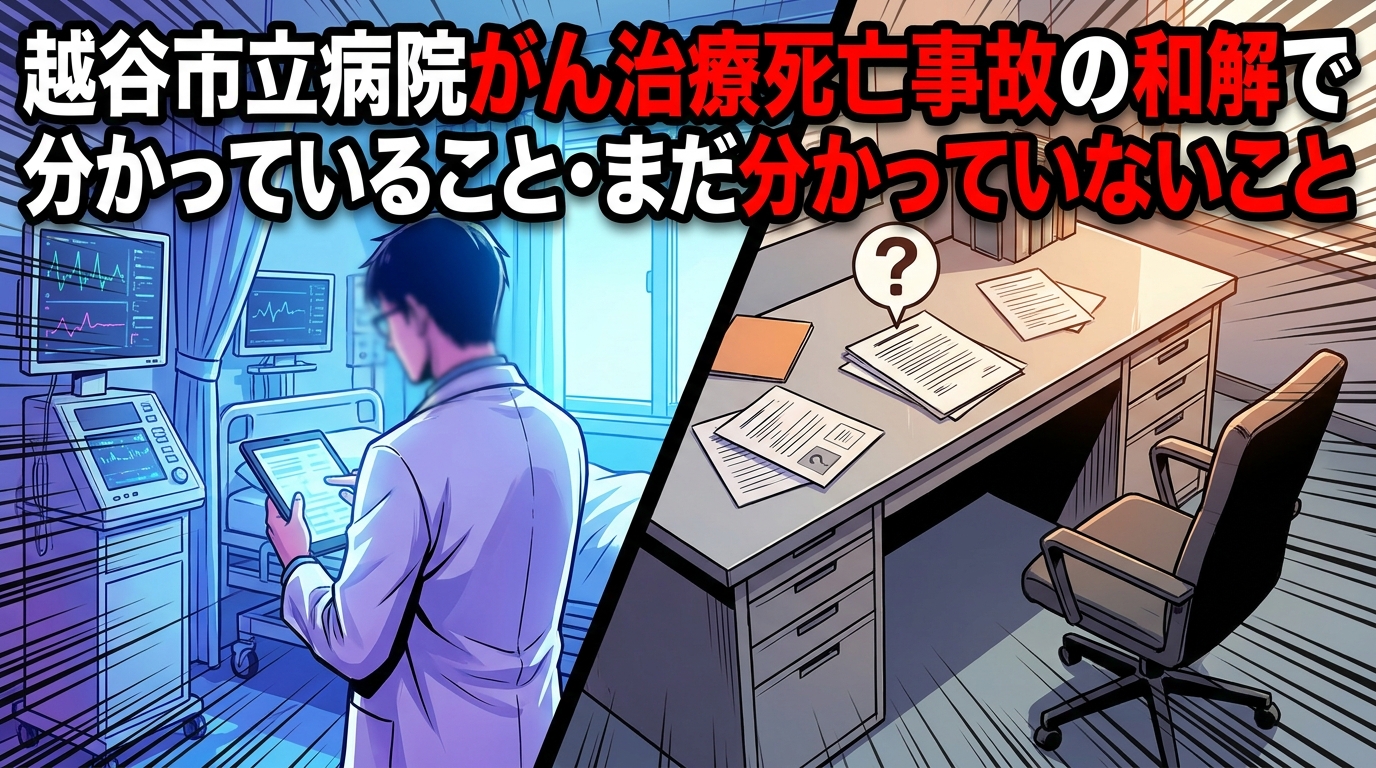 越谷市立病院がん治療死亡事故の和解で分かっていること・まだ分かっていないこと