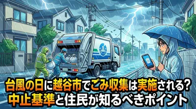 台風の日に越谷市でごみ収集は実施される？中止基準と住民が知るべきポイント