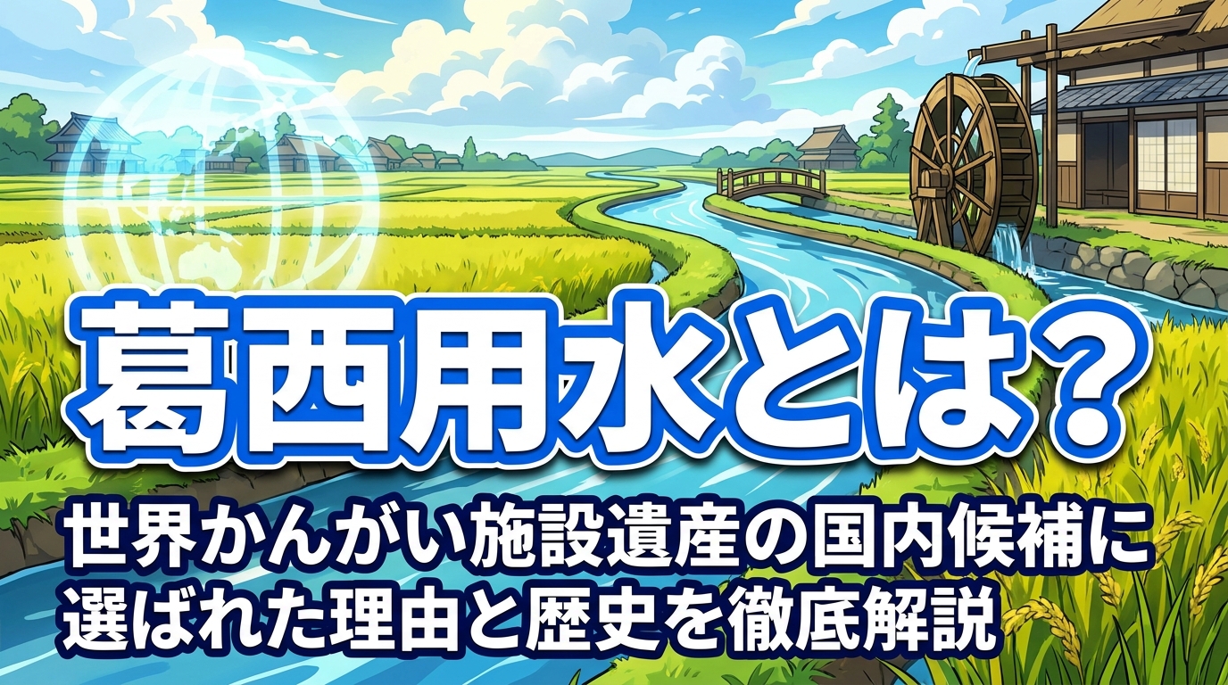 葛西用水とは？世界かんがい施設遺産の国内候補に選ばれた理由と歴史を徹底解説