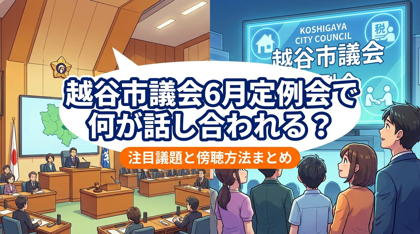 越谷市議会6月定例会で何が話し合われる?注目議題と傍聴方法まとめ