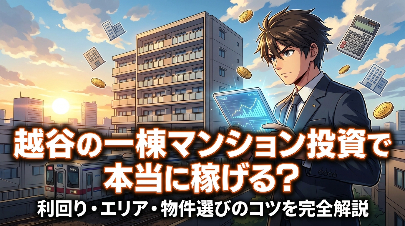 越谷の一棟マンション投資で本当に稼げる?利回り・エリア・物件選びのコツを完全解説