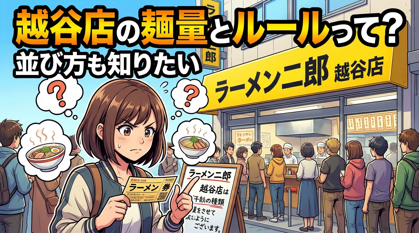 越谷店の麺量とルールって?並び方も知りたい