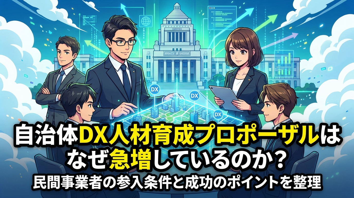 自治体DX人材育成プロポーザルはなぜ急増しているのか?民間事業者の参入条件と成功のポイントを整理