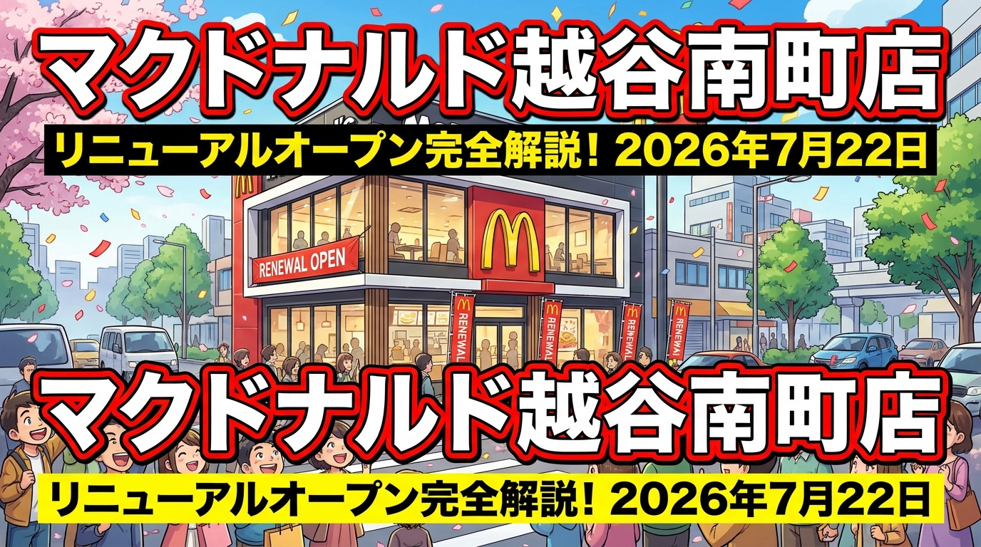 マクドナルド越谷南町店のリニューアルオープン日・店舗情報・現地の様子を完全解説