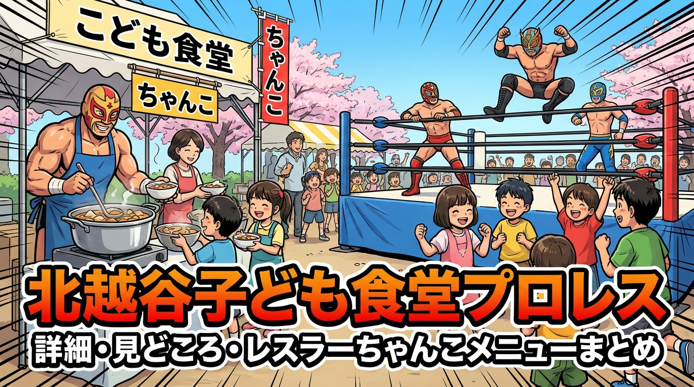 北越谷子ども食堂プロレスの詳細・見どころ・レスラーちゃんこメニューまとめ