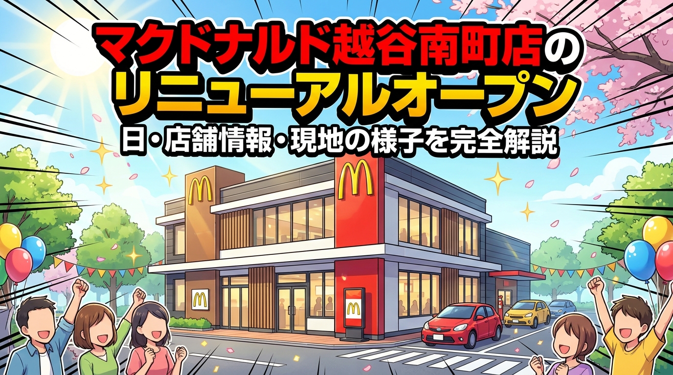 マクドナルド越谷南町店のリニューアルオープン日・店舗情報・現地の様子を完全解説