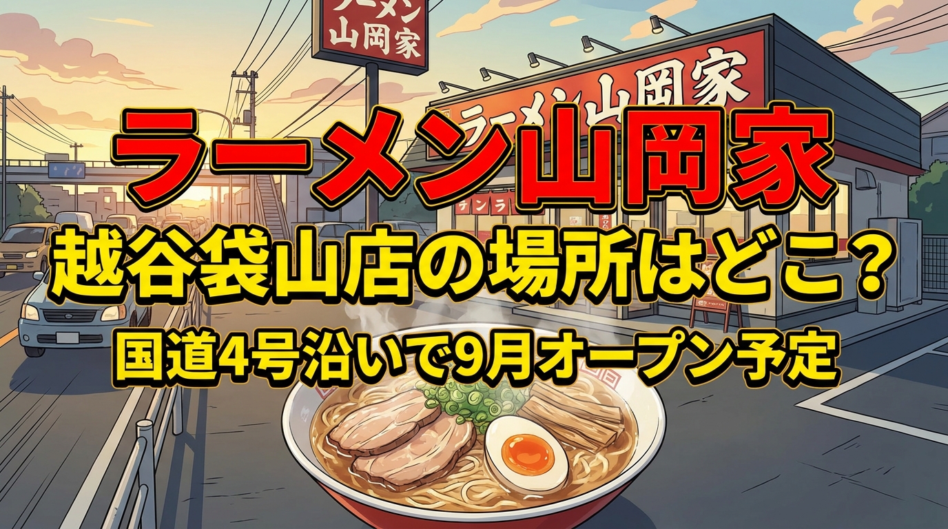 ラーメン山岡家 越谷袋山店の場所はどこ?国道4号沿いで9月オープン予定