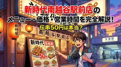 新時代南越谷駅前店のメニュー・価格・営業時間を完全解説！伝串50円は本当？