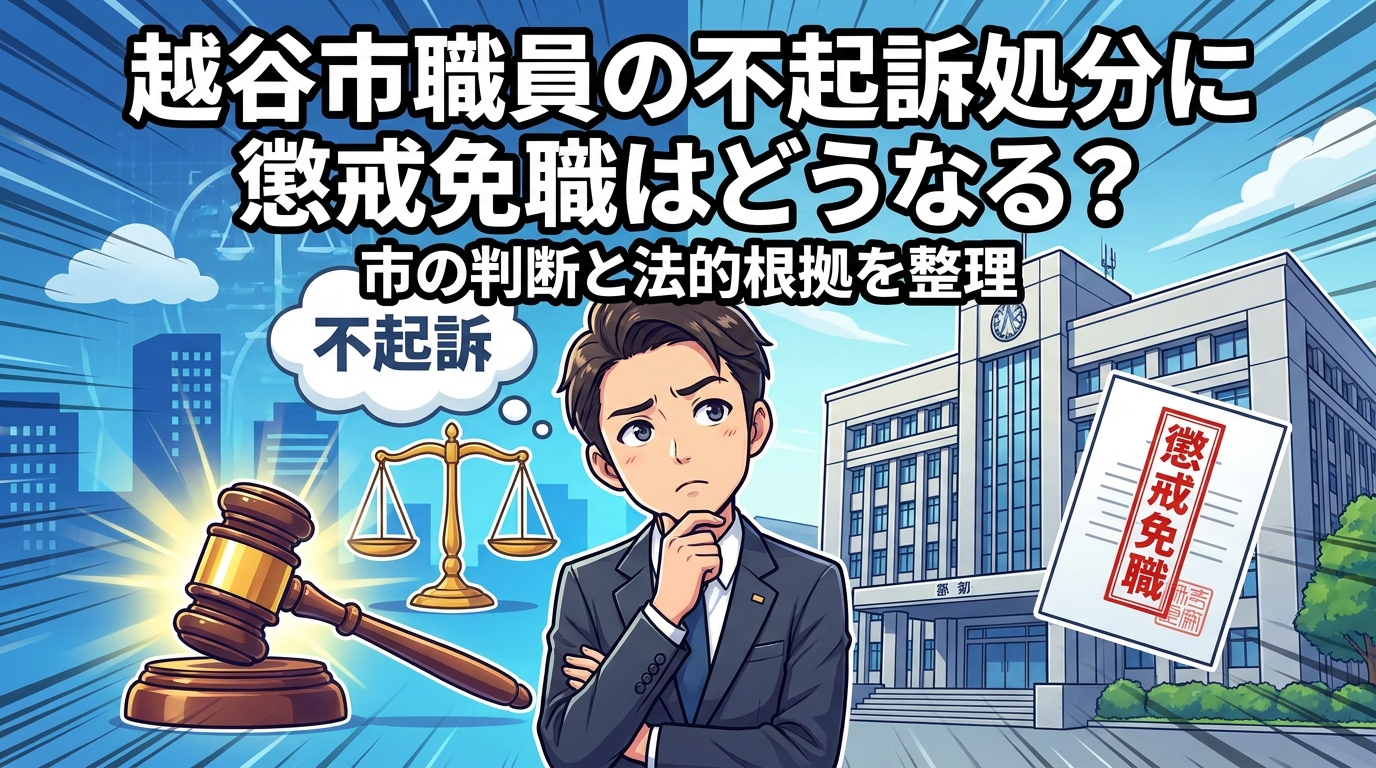 越谷市職員の不起訴処分に懲戒免職はどうなる?市の判断と法的根拠を整理