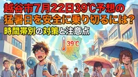 越谷市7月22日39℃予想の猛暑日を安全に乗り切るには？時間帯別の対策と注意点