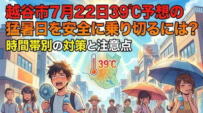 越谷市7月22日39℃予想の猛暑日を安全に乗り切るには？時間帯別の対策と注意点