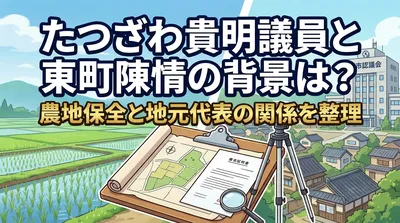 たつざわ貴明議員と東町陳情の背景は？農地保全と地元代表の関係を整理