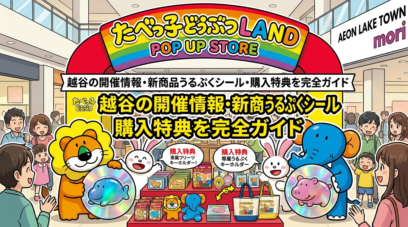 たべっ子どうぶつLAND POP UP STORE 越谷の開催情報・新商品うるぷくシール・購入特典を完全ガイド
