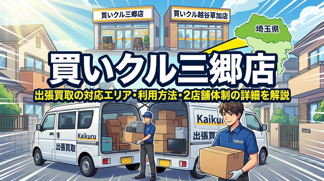 買いクル三郷店|出張買取の対応エリア・利用方法・2店舗体制の詳細を解説