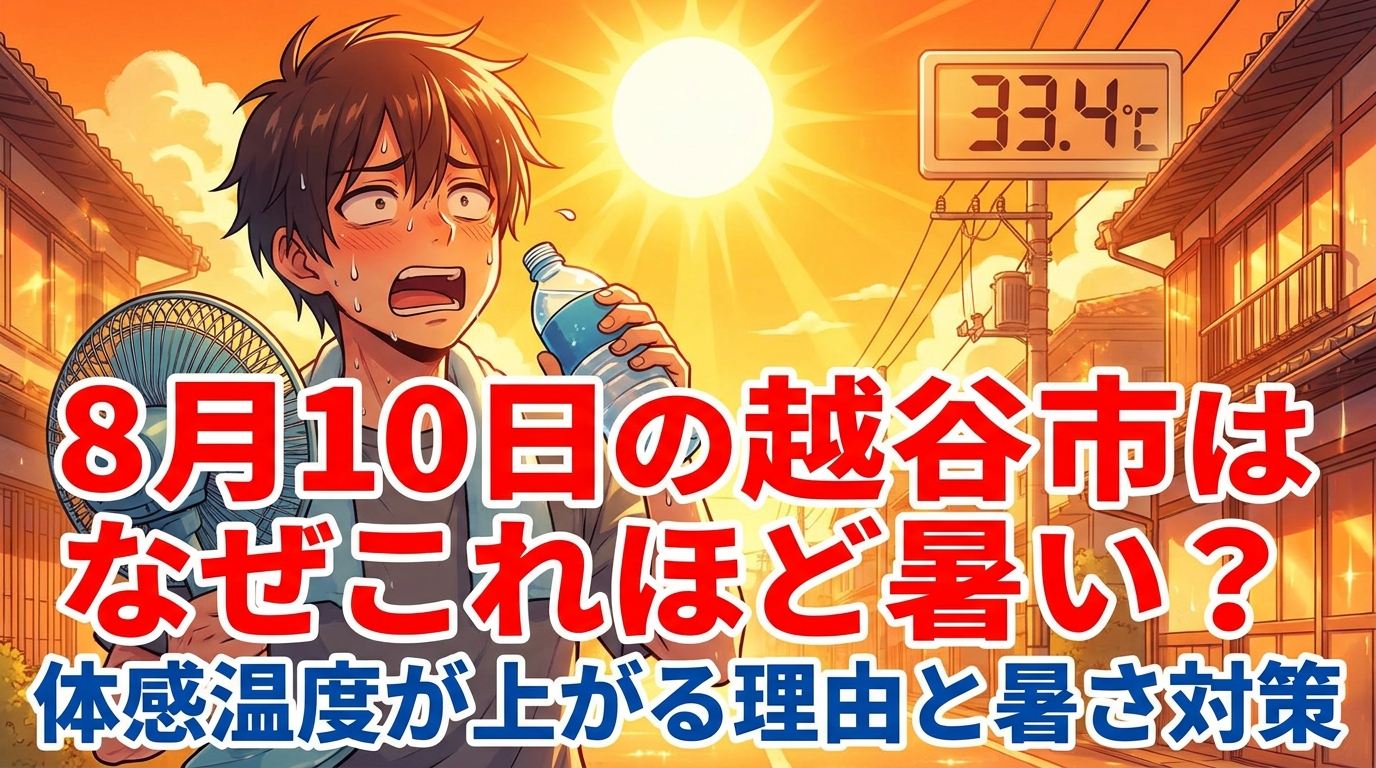 8月10日の越谷市はなぜこれほど暑い？体感温度が上がる理由と暑さ対策