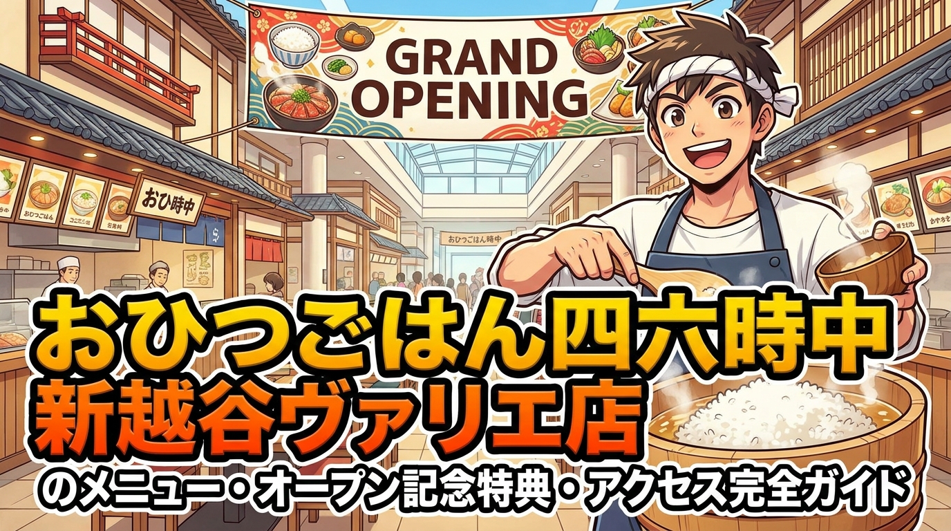 おひつごはん四六時中 新越谷ヴァリエ店のメニュー・オープン記念特典・アクセス完全ガイド