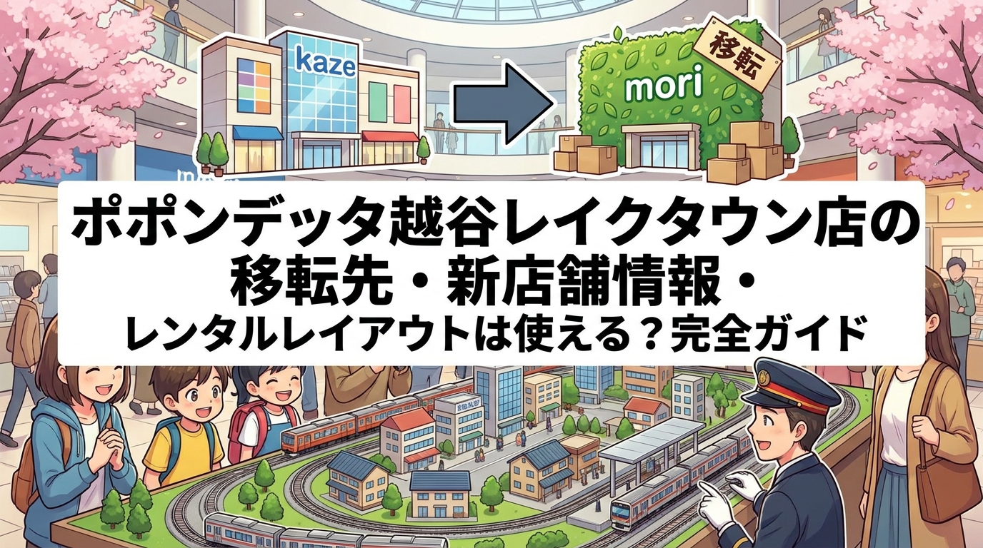 ポポンデッタ越谷レイクタウン店の移転先・新店舗情報・レンタルレイアウトは使える？完全ガイド