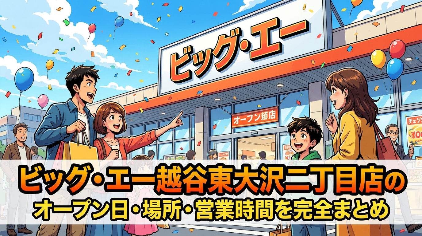 ビッグ・エー越谷東大沢二丁目店のオープン日・場所・営業時間を完全まとめ