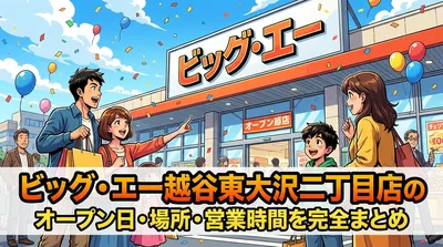 ビッグ・エー越谷東大沢二丁目店のオープン日・場所・営業時間を完全まとめ