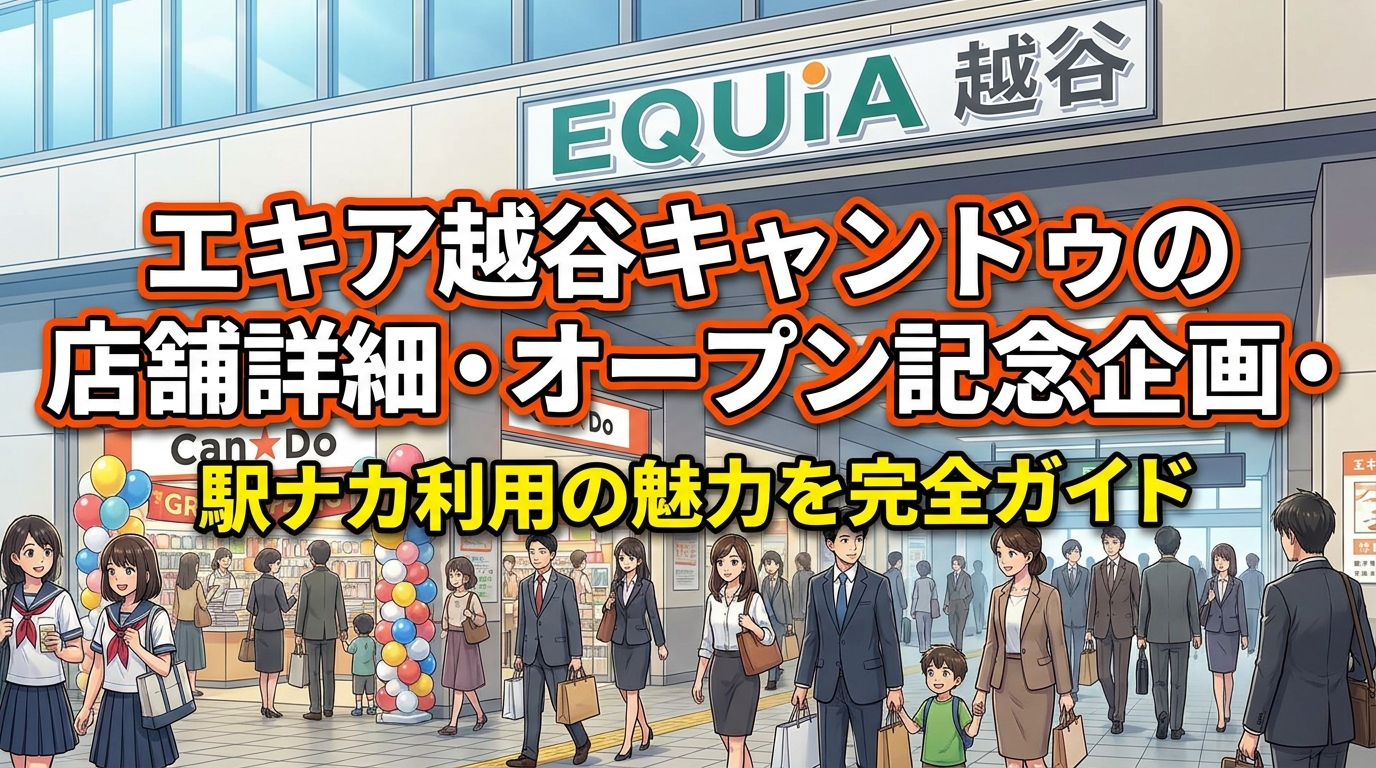 エキア越谷キャンドゥの店舗詳細・オープン記念企画・駅ナカ利用の魅力を完全ガイド