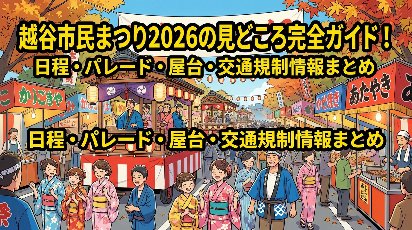 越谷市民まつり2026の見どころ完全ガイド！日程・パレード・屋台・交通規制情報まとめ