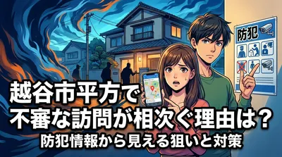 越谷市平方で不審な訪問が相次ぐ理由は？防犯情報から見える狙いと対策