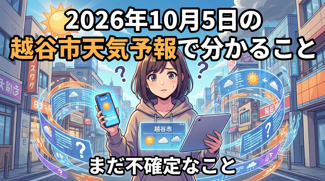 2026年10月5日の越谷市天気予報で分かること・まだ不確定なこと