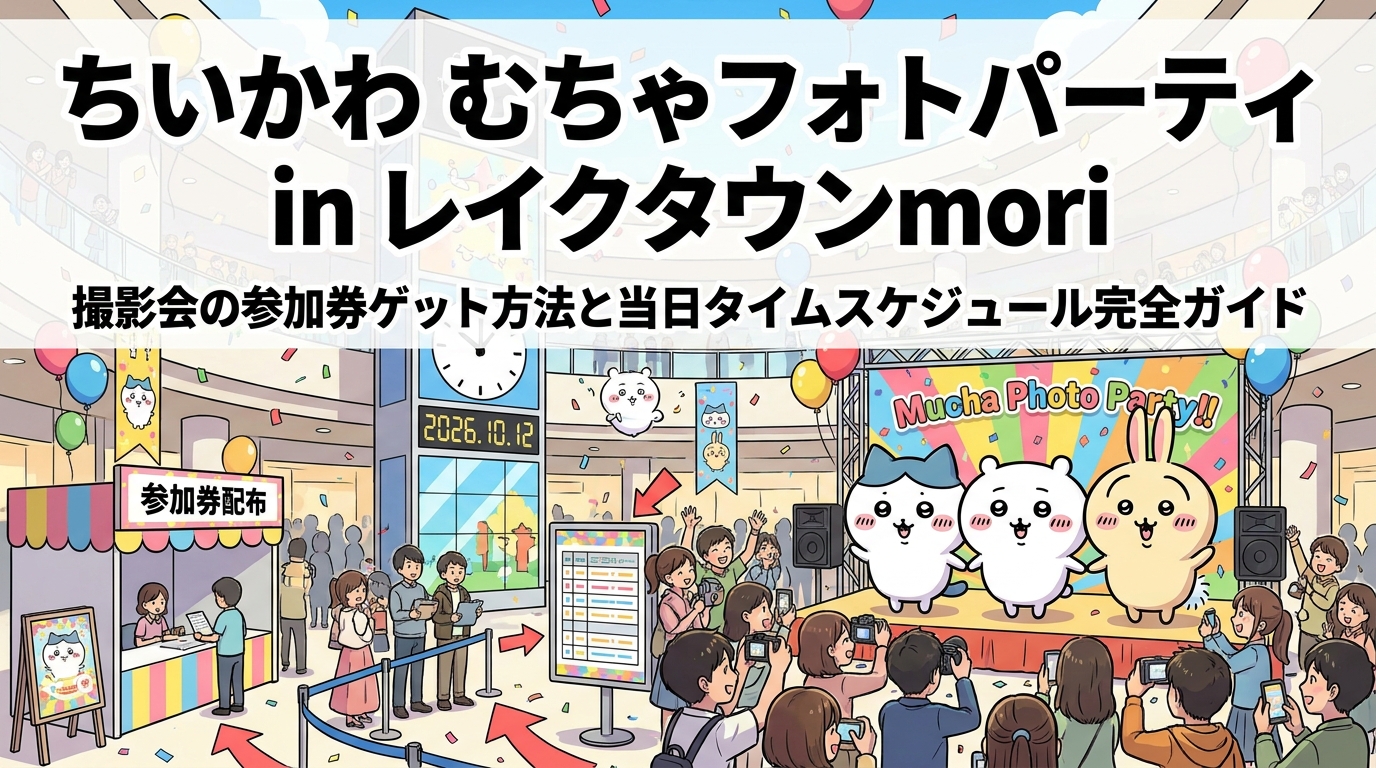 ちいかわ むちゃフォトパーティ in レイクタウンmori|撮影会の参加券ゲット方法と当日タイムスケジュール完全ガイド