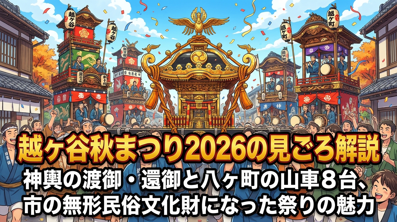 越ヶ谷秋まつり2026の見どころ解説｜神輿の渡御・還御と八ヶ町の山車8台、市の無形民俗文化財になった祭りの魅力