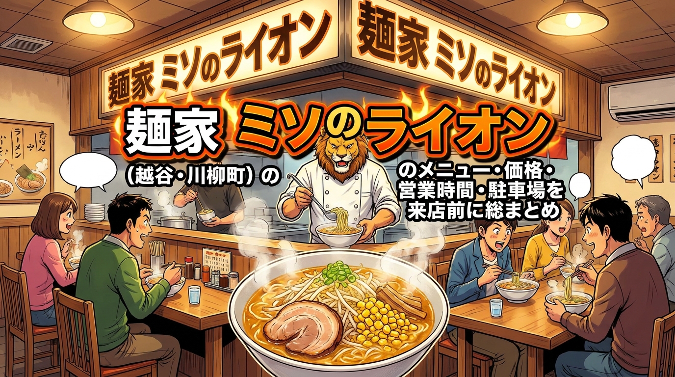 麺家 ミソのライオン(越谷・川柳町)のメニュー・価格・営業時間・駐車場を来店前に総まとめ