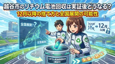 越谷市のリチウム電池回収は実証後どうなる？12月以降の捨て方と全国展開の可能性