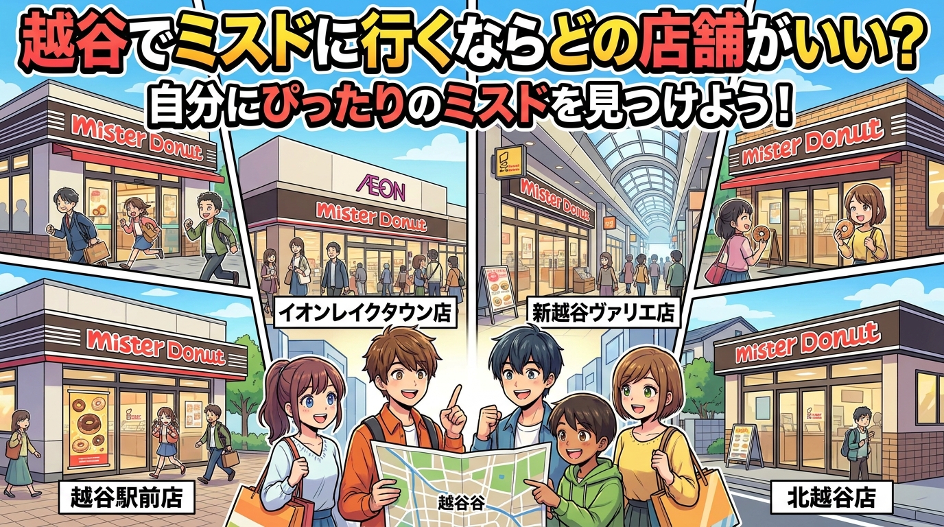 越谷でミスドに行くならどの店舗がいい?