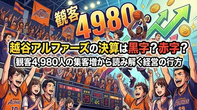 越谷アルファーズの決算は黒字？赤字？観客4,980人の集客増から読み解く経営の行方