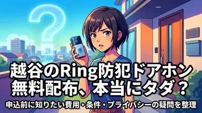 越谷のRing防犯ドアホン無料配布、本当にタダ？申込前に知りたい費用・条件・プライバシーの疑問を整理