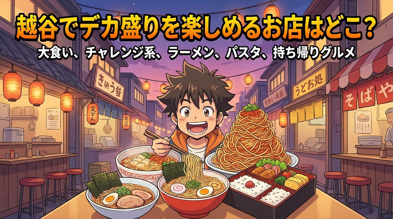 越谷でデカ盛りを楽しめるお店はどこ?