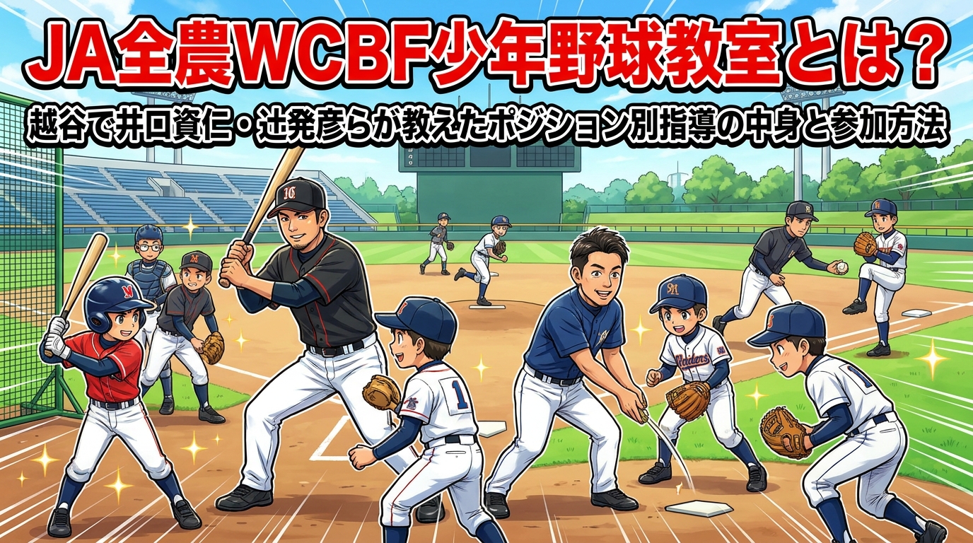 JA全農WCBF少年野球教室とは?越谷で井口資仁・辻発彦らが教えたポジション別指導の中身と参加方法