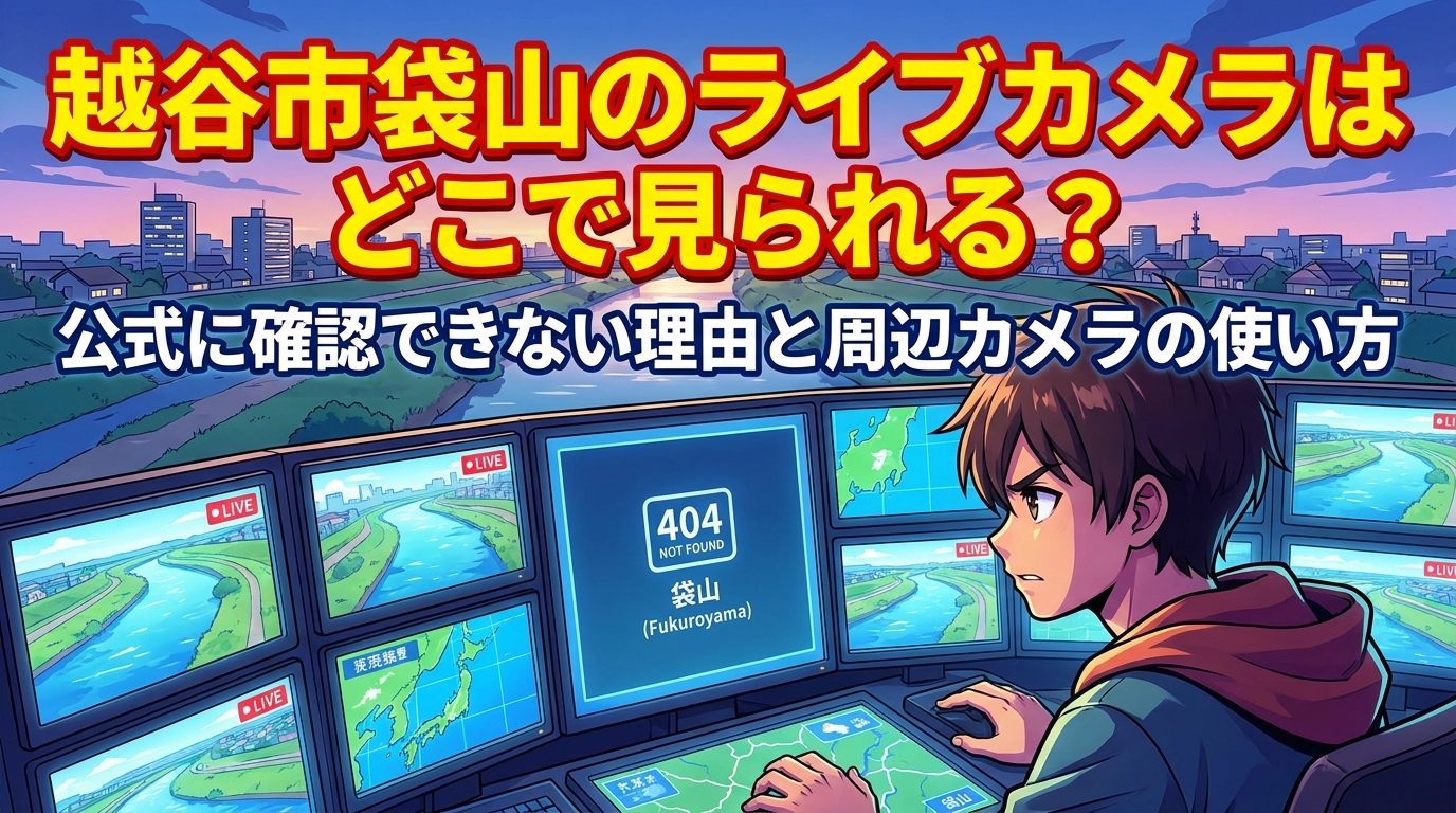 越谷市袋山のライブカメラはどこで見られる？公式に確認できない理由と周辺カメラの使い方