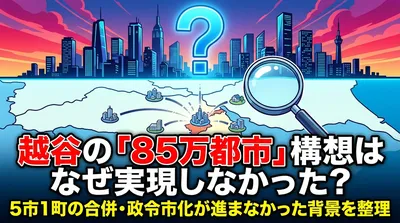 越谷の「85万都市」構想はなぜ実現しなかった？5市1町の合併・政令市化が進まなかった背景を整理