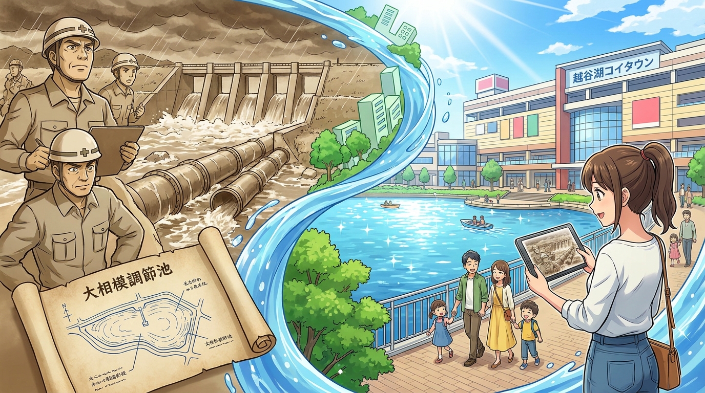 越谷レイクタウンは治水対策から生まれた街