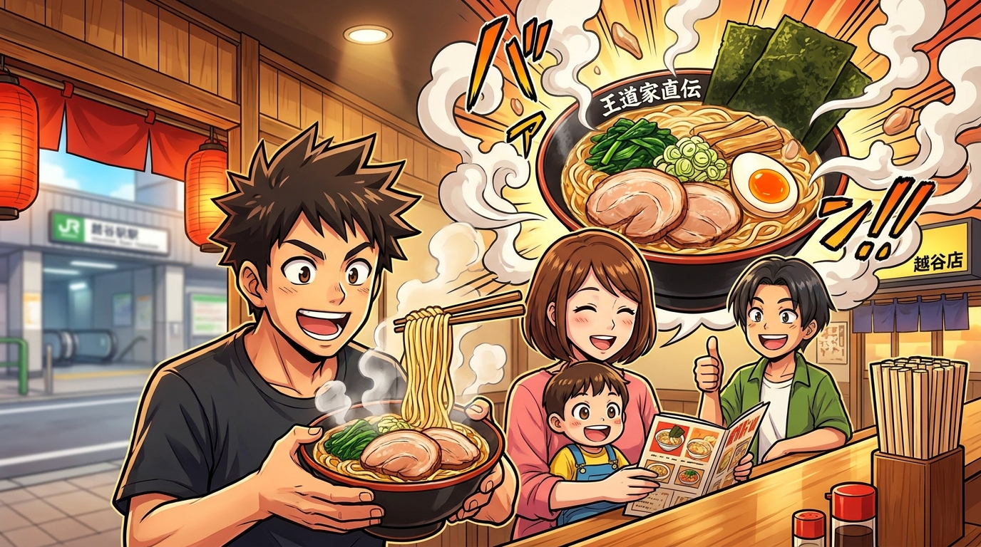 との丸家越谷店は濃厚なのに飽きない王道家系ラーメンが楽しめるお店