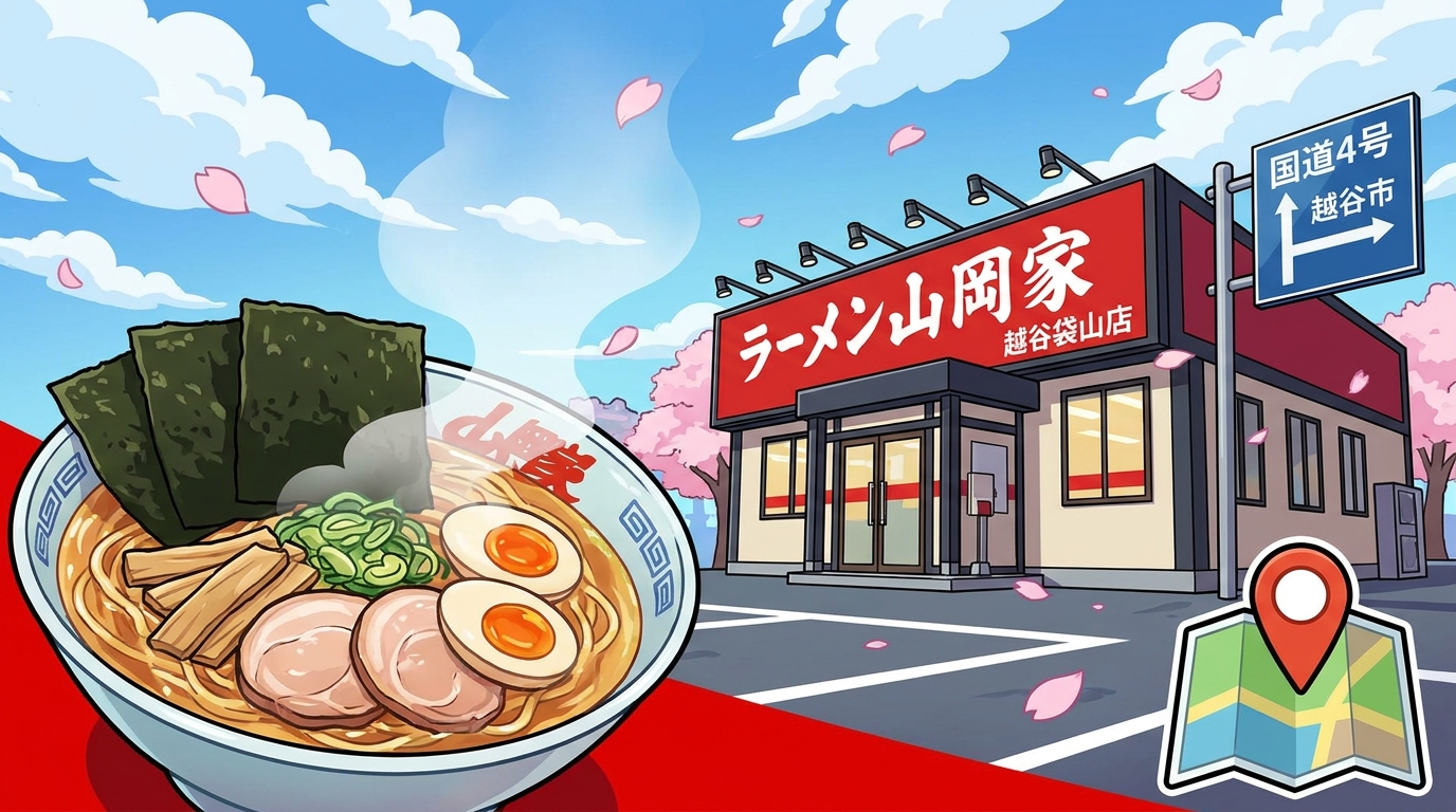 ラーメン山岡家 越谷袋山店の場所はここ!