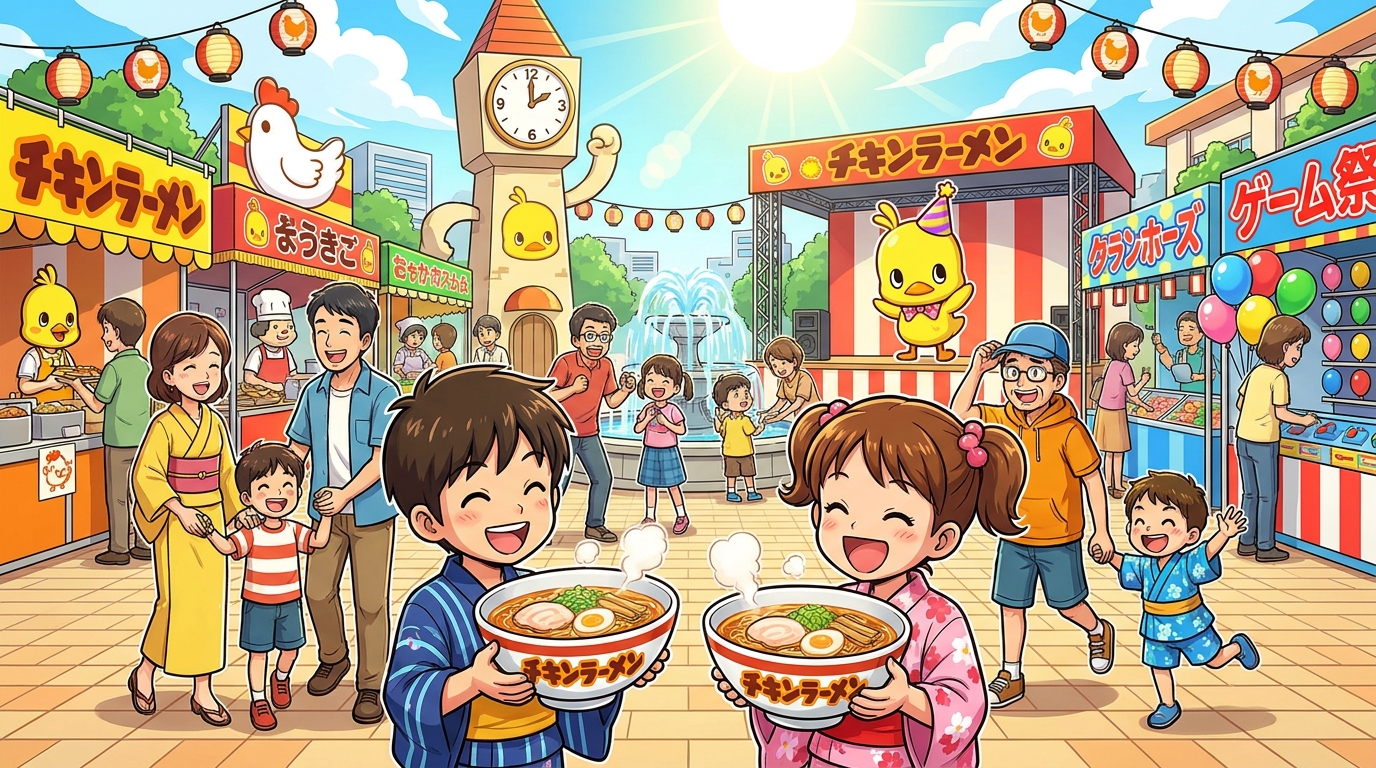 チキンラーメンバースデーフェスが2026年8月にイオンレイクタウンで開催！