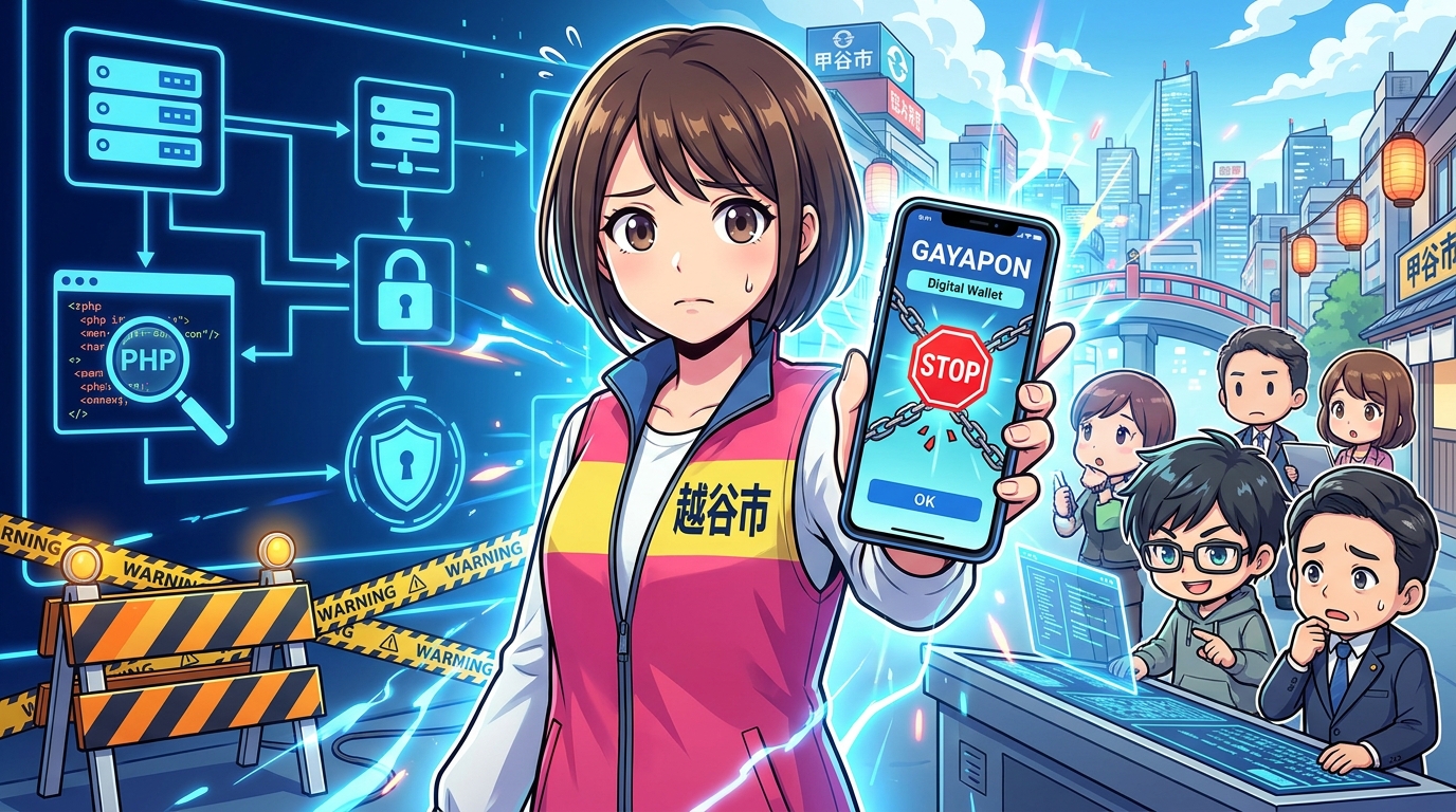 越谷市はPHPの脆弱性を受けて「がやぽん」の決済を一時停止した