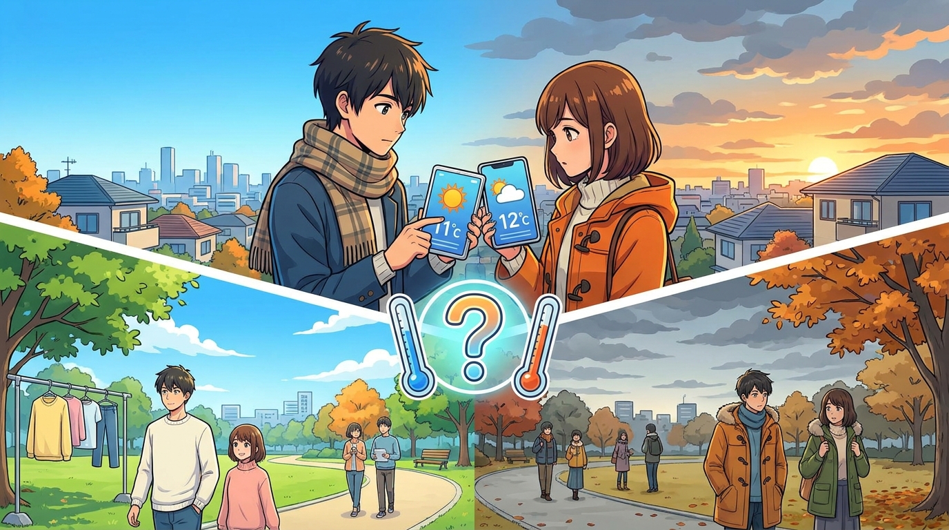 どの予報も「朝はひんやり、昼は晴れ、夕方からくもり」でほぼ一致